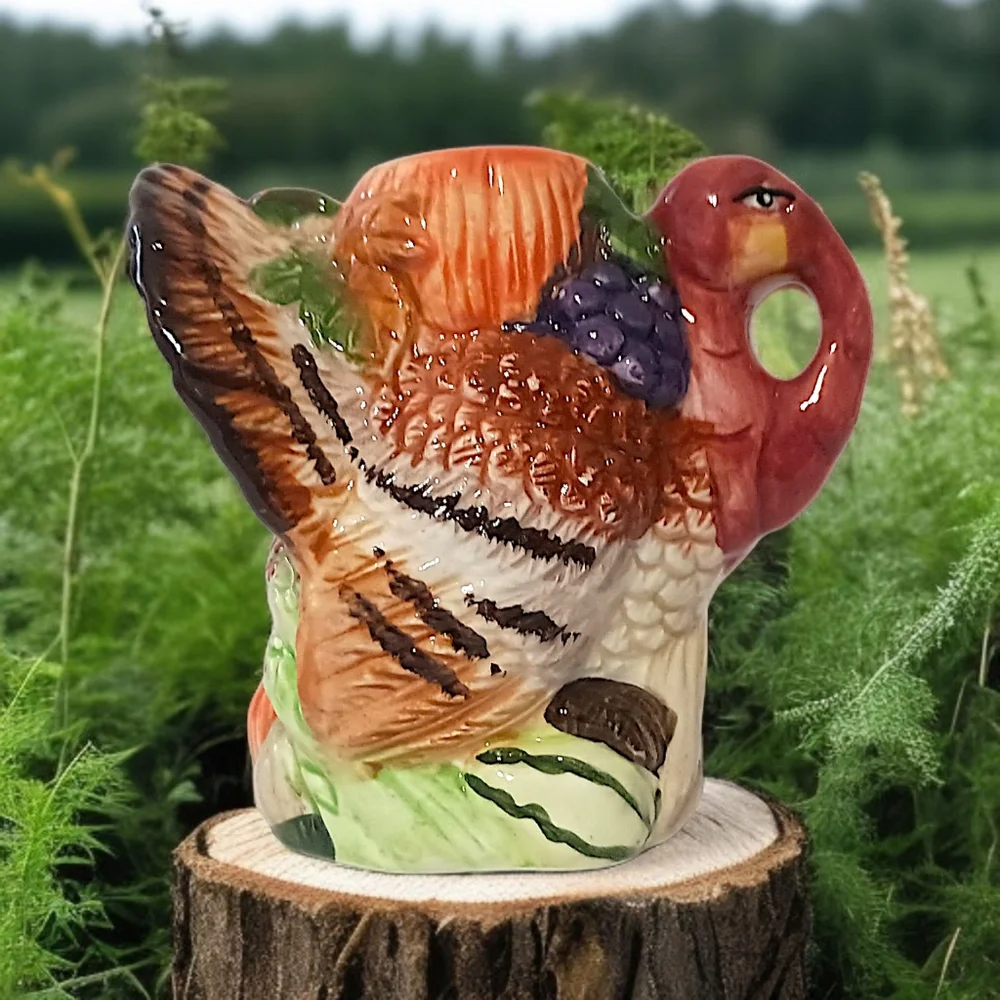Vtg Turkey‎ Candle Holder Candlestick Ceramic Single Thanksgiving Harvest Autumn